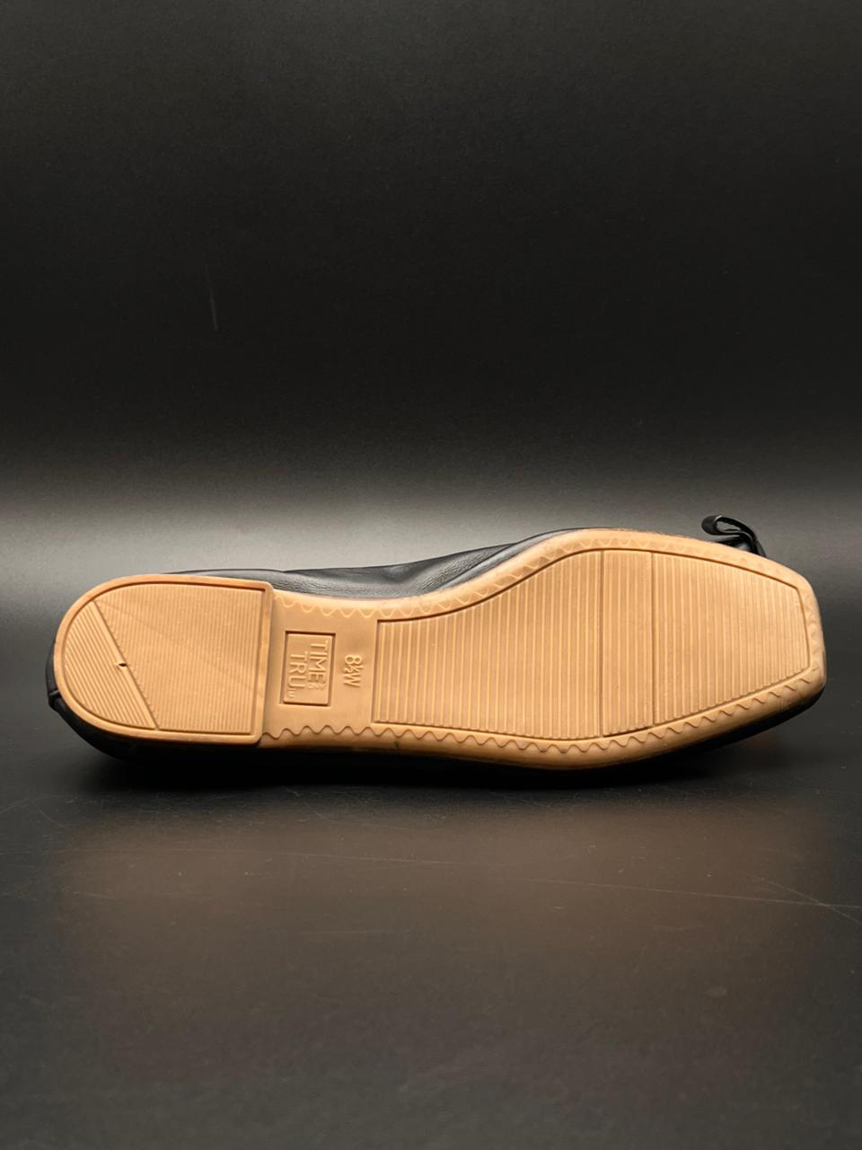 Time and Tru Black Memory Foam Ballet Square Toe