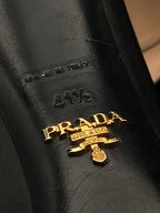 PRADA Milano Black Leather Pointed Toe Heels - 41.5