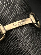 ALDO Yolanda Black Lizard Embossed Bit Loafers - 38.5