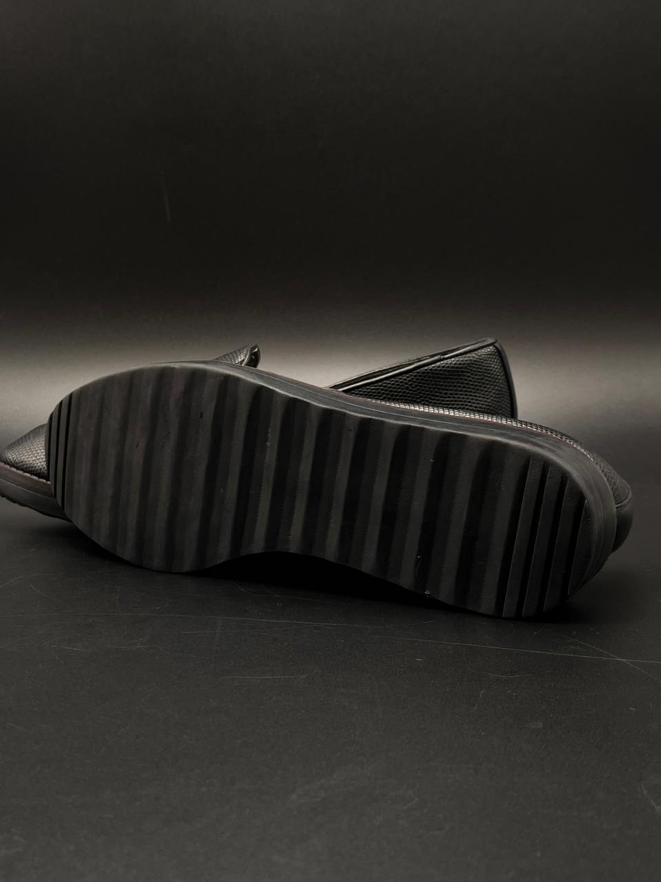 ALDO Yolanda Black Lizard Embossed Bit Loafers