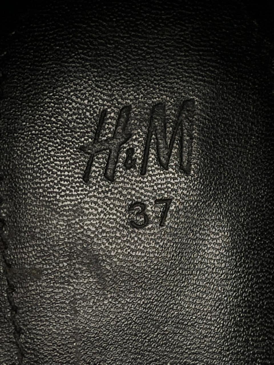 H&M Black Patent Leather Chunky Heel