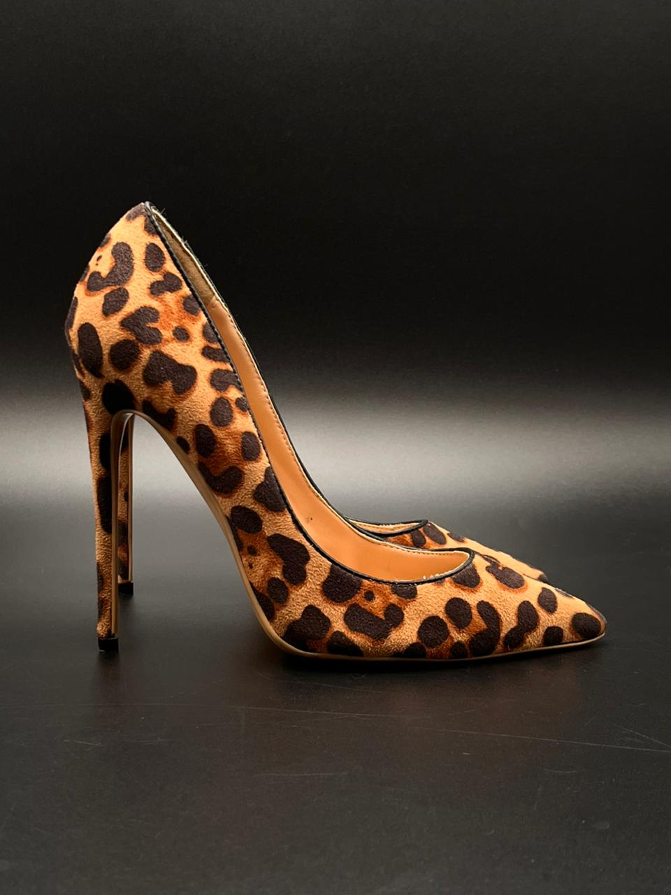 FSJ Leopard Print Pointed Toe High Heels