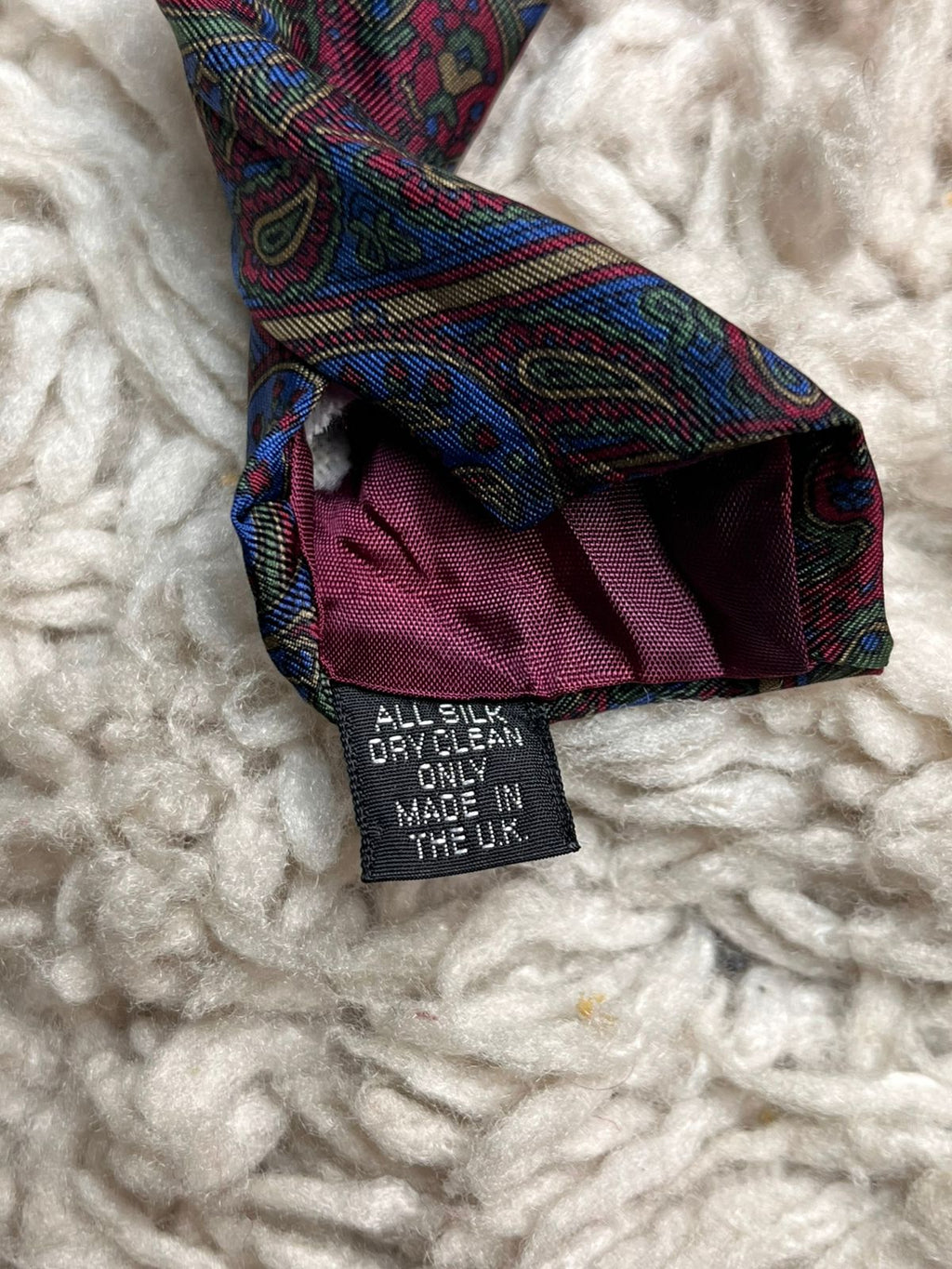 Welch Margetson All Silk Tie Blue Red Paisley Pattern