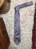 Taylor & Wright Silver & Purple Floral Pattern Formal Neck Tie