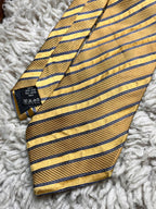 Saville Italian Collection Gold Blue Striped Textured TIE
