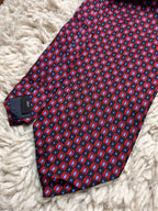 Florence + Fred Red Blue Geometric Square Pattern TIE