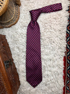 Florence + Fred Red Blue Geometric Square Pattern TIE