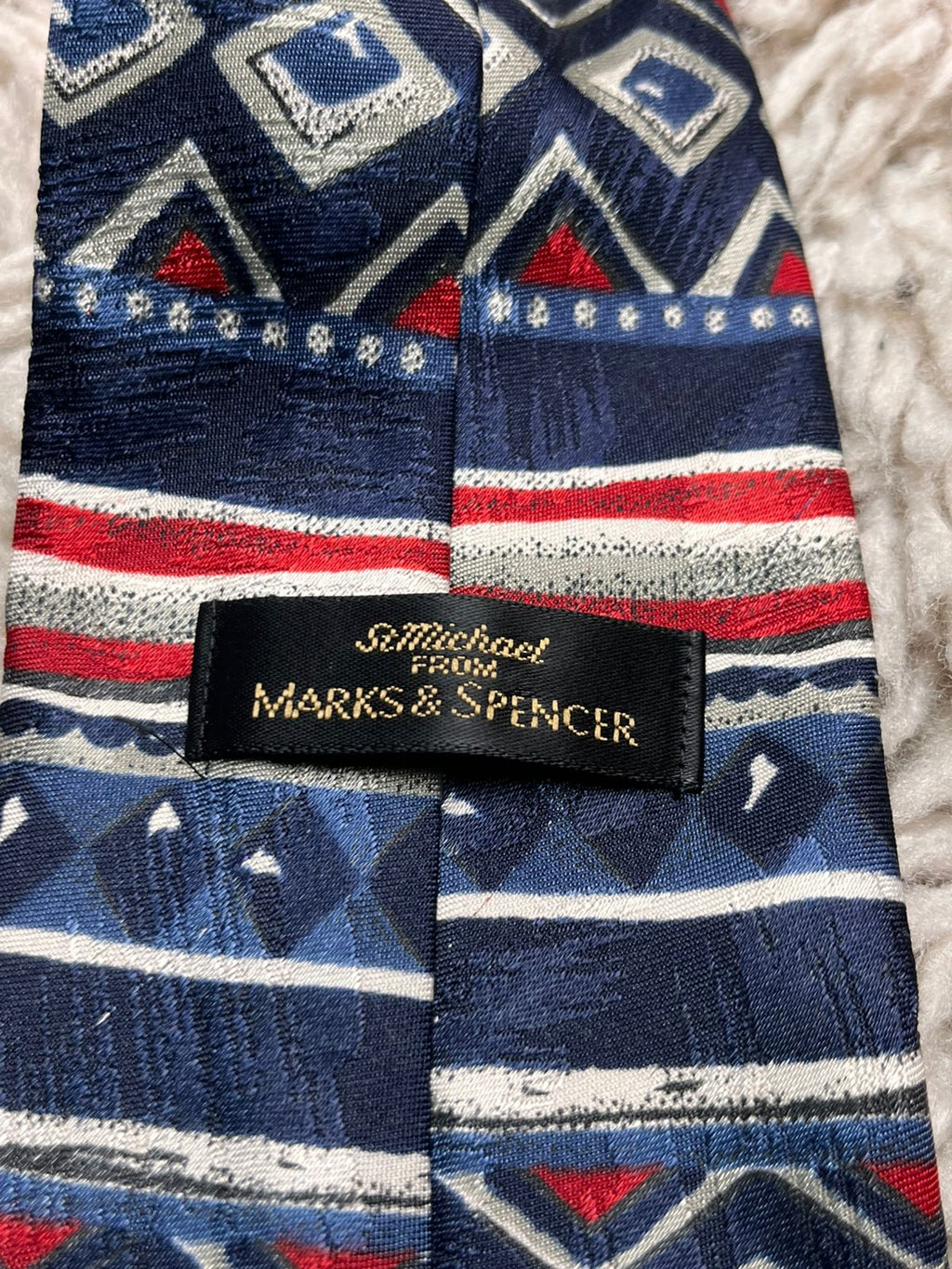 St Michael Marks & Spencer Aztec Tribal Geometric Pattern TIE