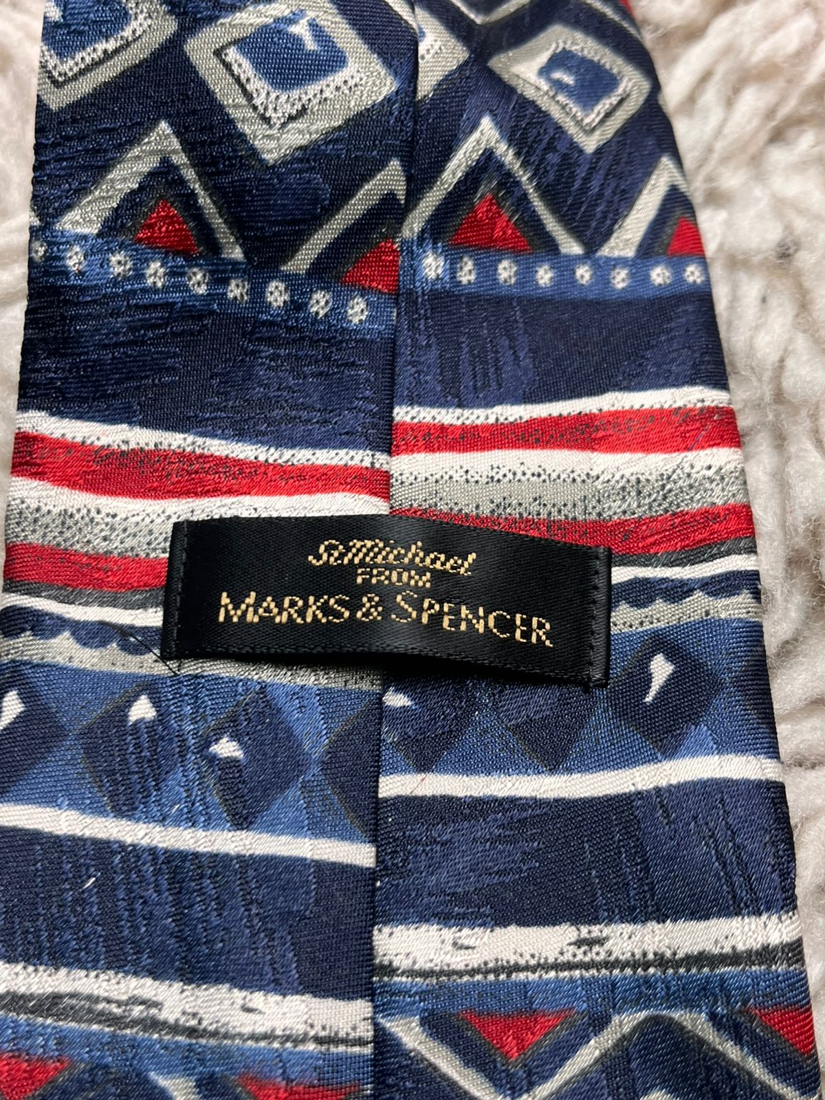 St Michael Marks & Spencer Aztec Tribal Geometric Pattern TIE