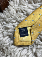 T.M. Lewin Jermyn St London Gold Blue Polka Dot TIE