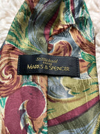 St Michael Marks & Spencer Vtg Grey Red Green Abstract Swirl TIE