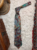 St Michael Marks & Spencer Vtg Grey Red Green Abstract Swirl TIE