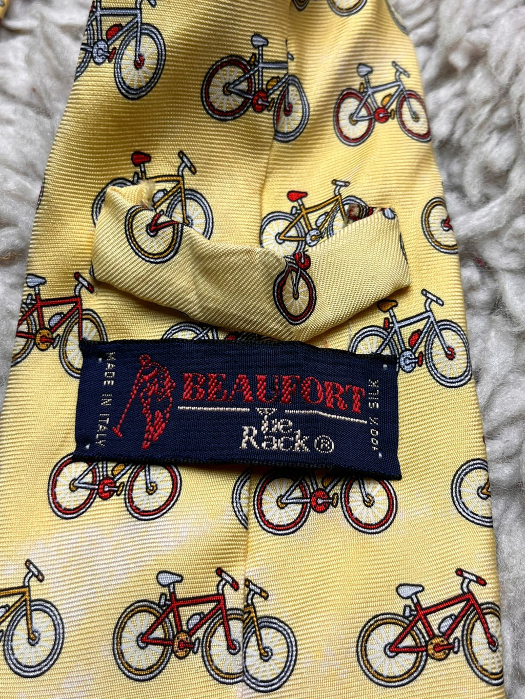 Beaufort The Tie Rack Yellow Novelty Bicycle Bike TIE