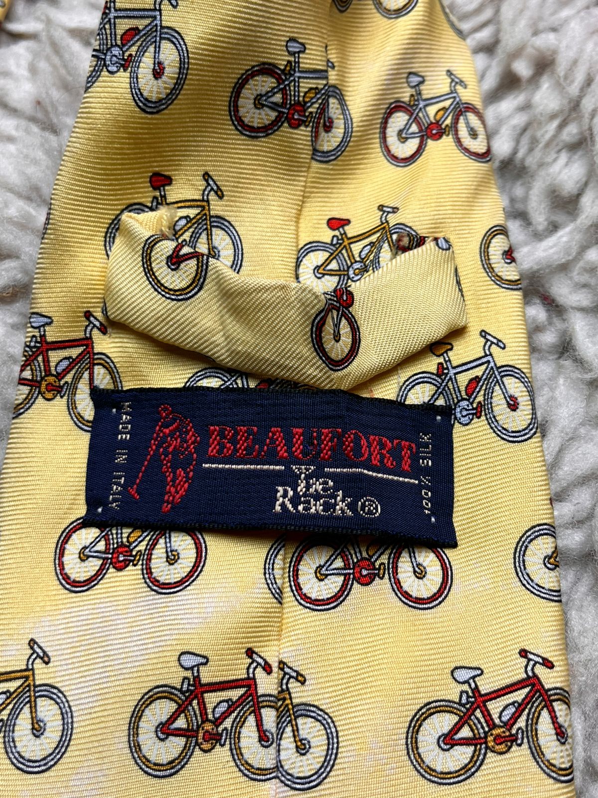 Beaufort The Tie Rack Yellow Novelty Bicycle Bike TIE