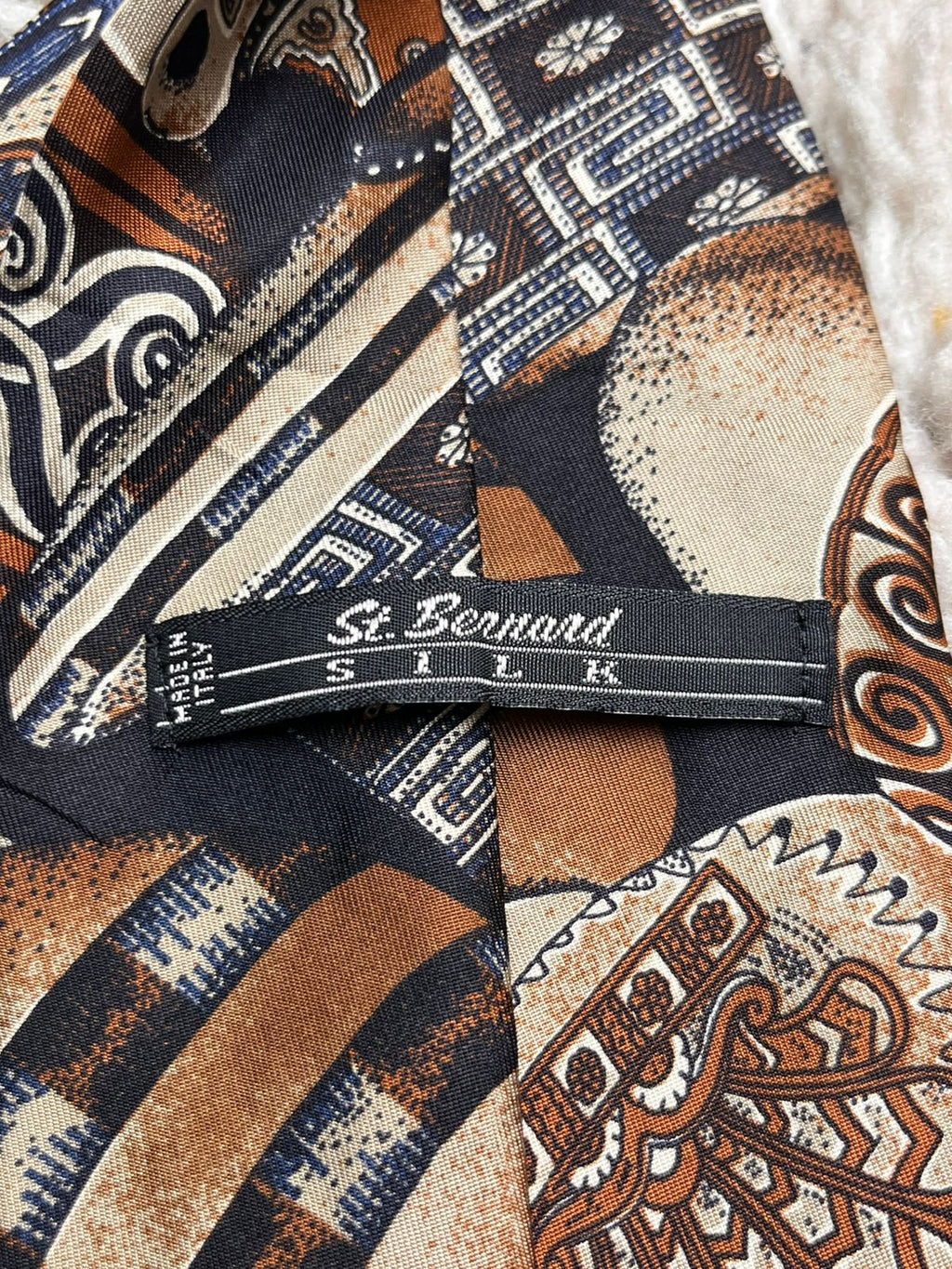 St. Bernard Grecian Pottery Pattern Brown TIE