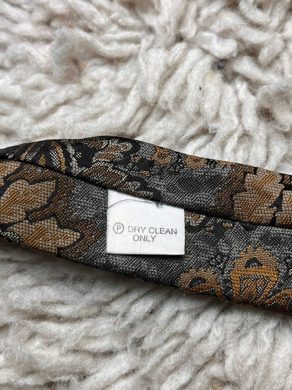 St. Bernard Gray Gold Ornate Floral Paisley Jacquard Woven TIE