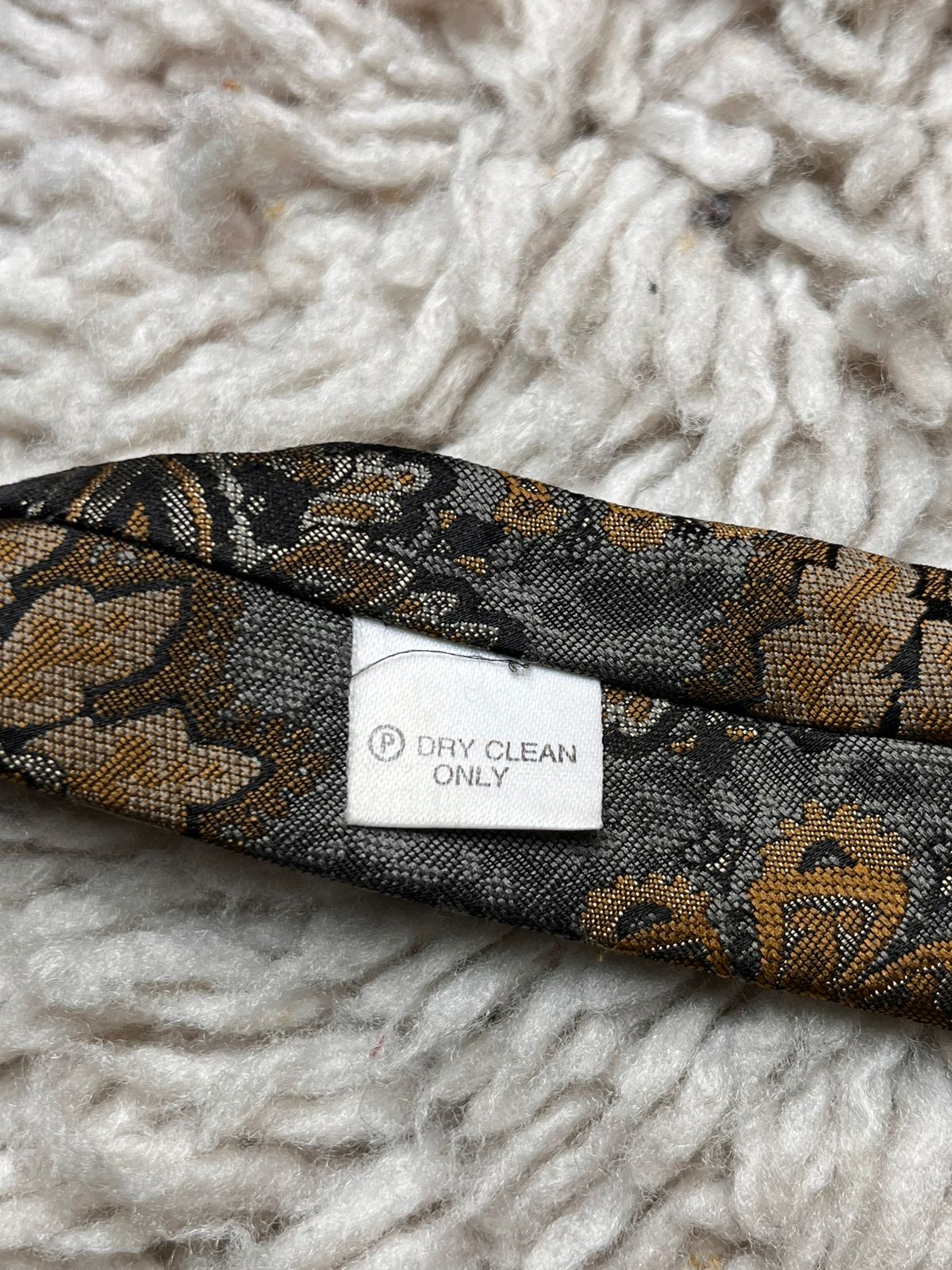 St. Bernard Gray Gold Ornate Floral Paisley Jacquard Woven TIE