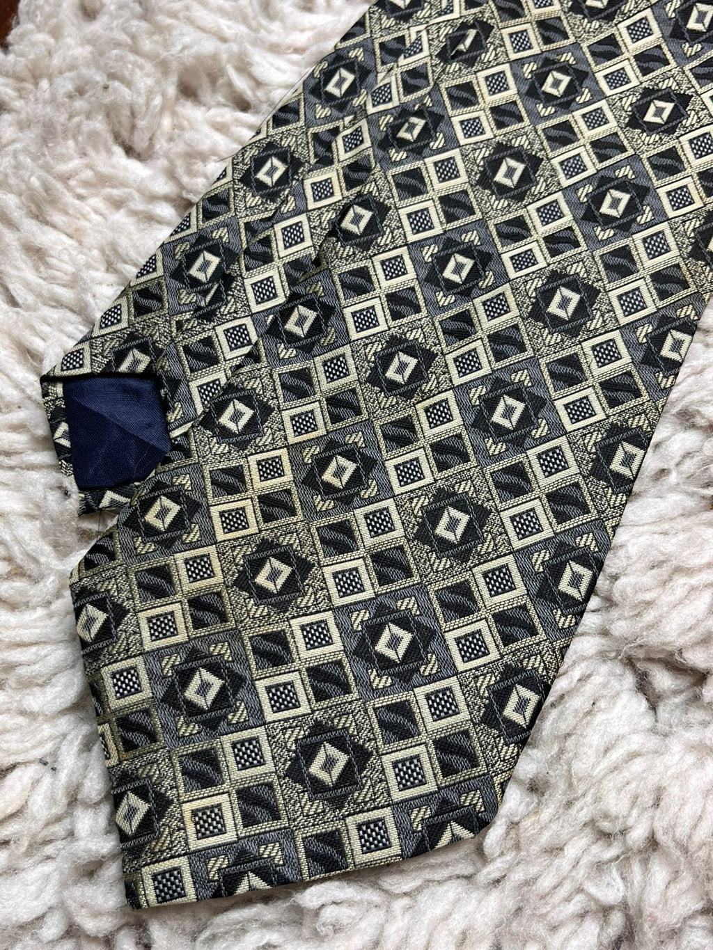 Diamond Collection by Gelfer Geometric Square Pattern TIE