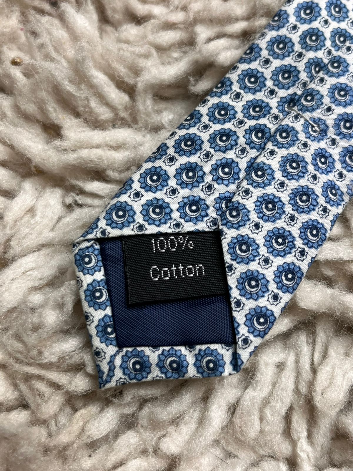 Roberto London Cotton Floral Medallion Pattern TIE