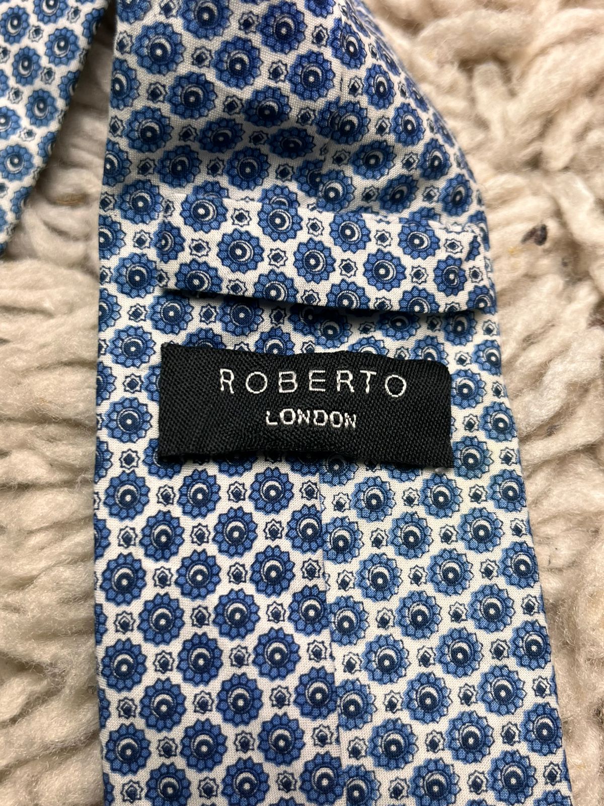 Roberto London Cotton Floral Medallion Pattern TIE
