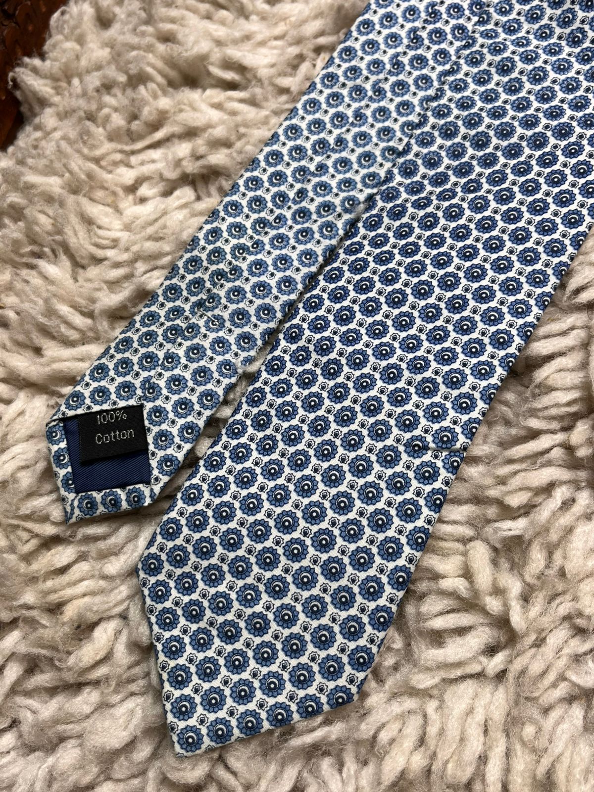 Roberto London Cotton Floral Medallion Pattern TIE