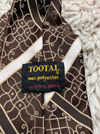 Vintage Tootal Geometric Filigree Diagonal Stripe TIE