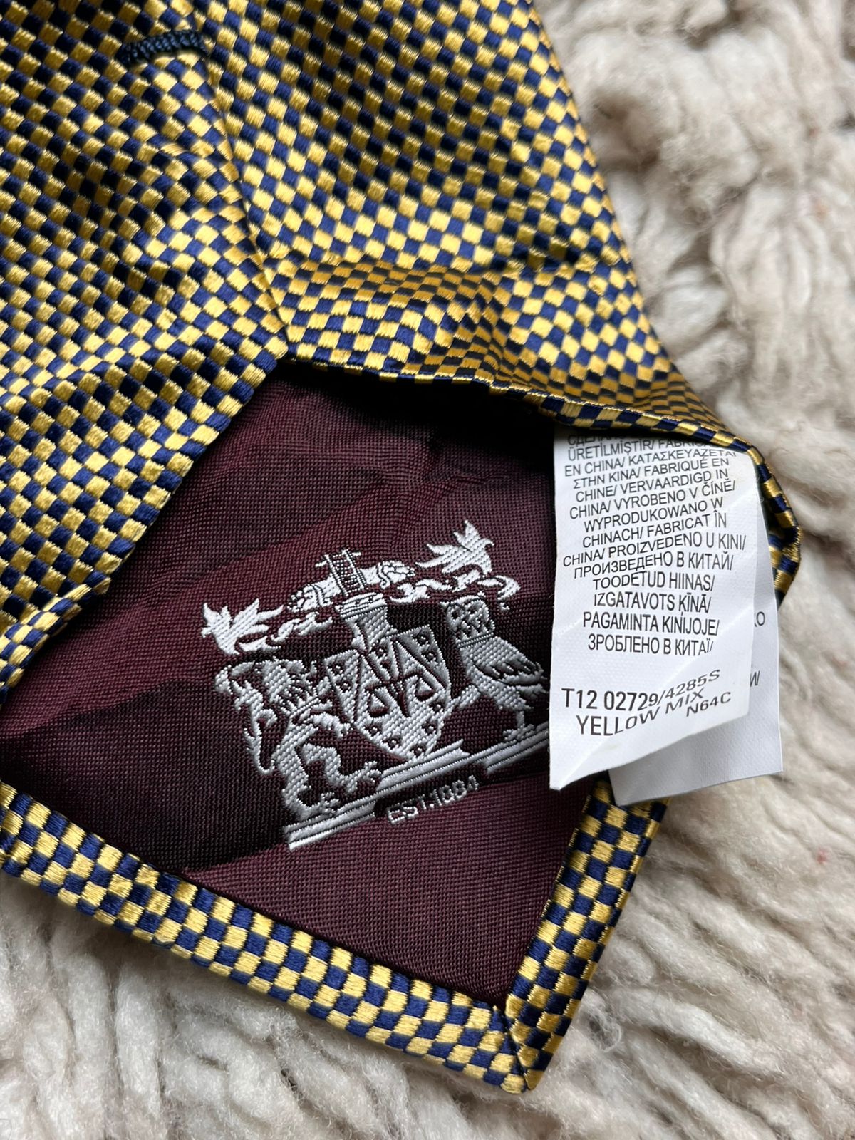 M&S Marks & Spencer  Check Micro Diamond Pattern TIE