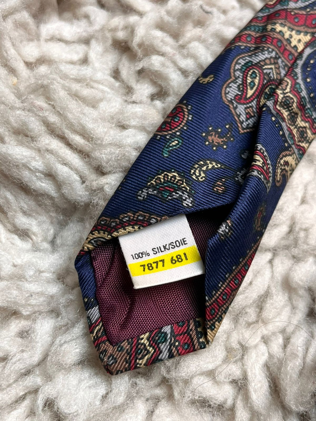 Vintage St Michael Navy Blue Red Gold Paisley TIE