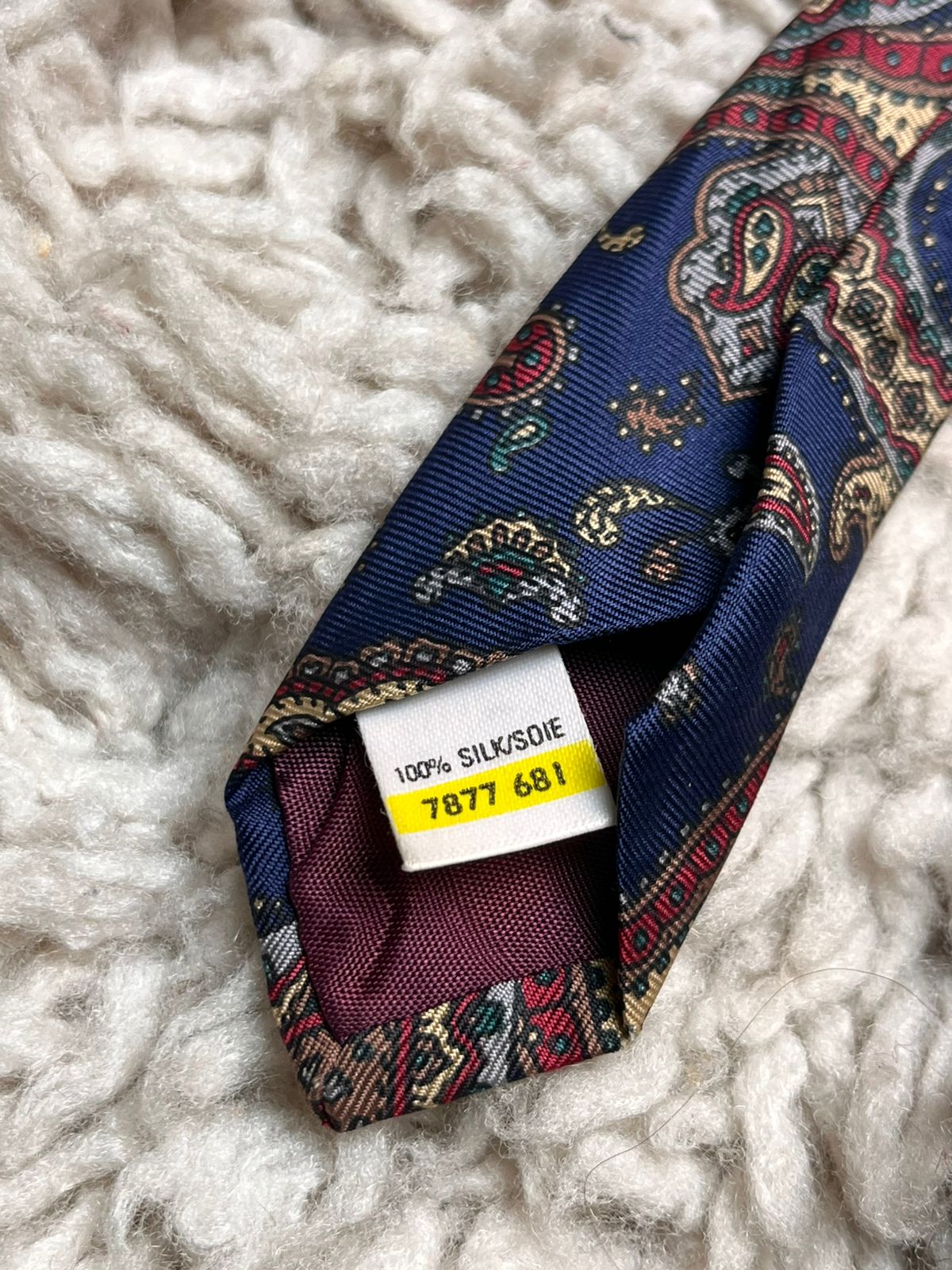 Vintage St Michael Navy Blue Red Gold Paisley TIE