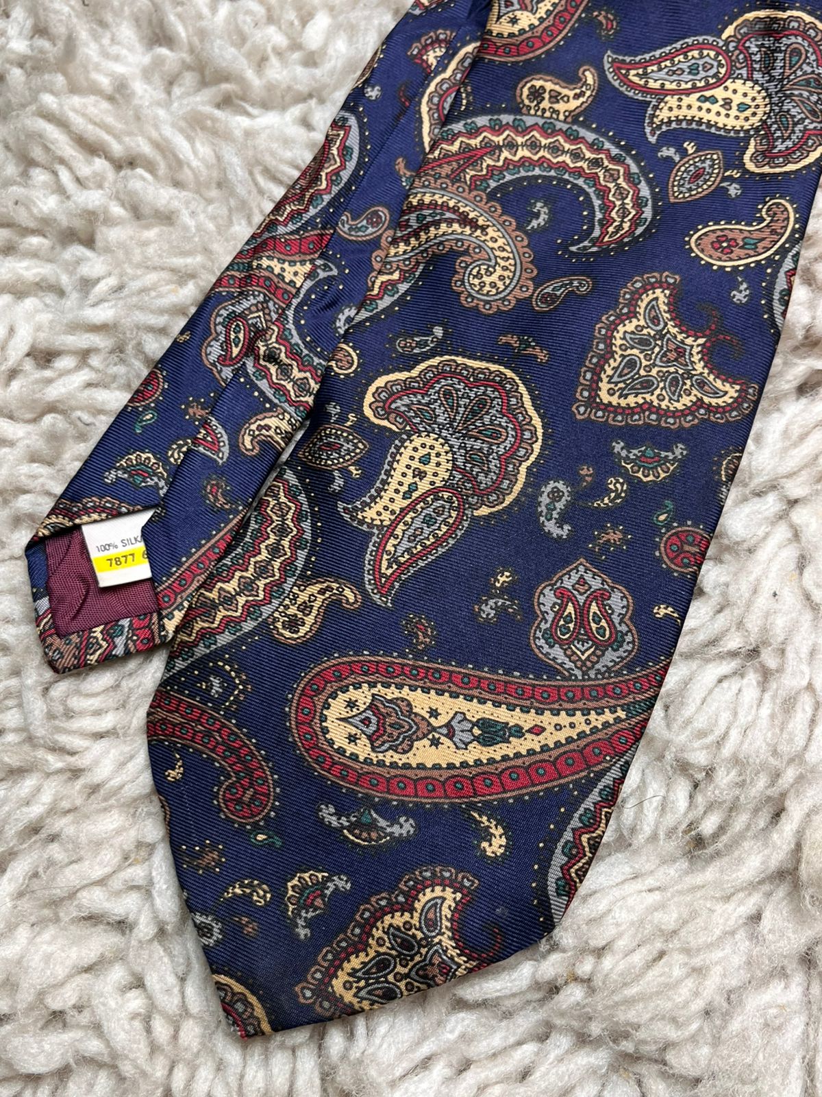 Vintage St Michael Navy Blue Red Gold Paisley TIE