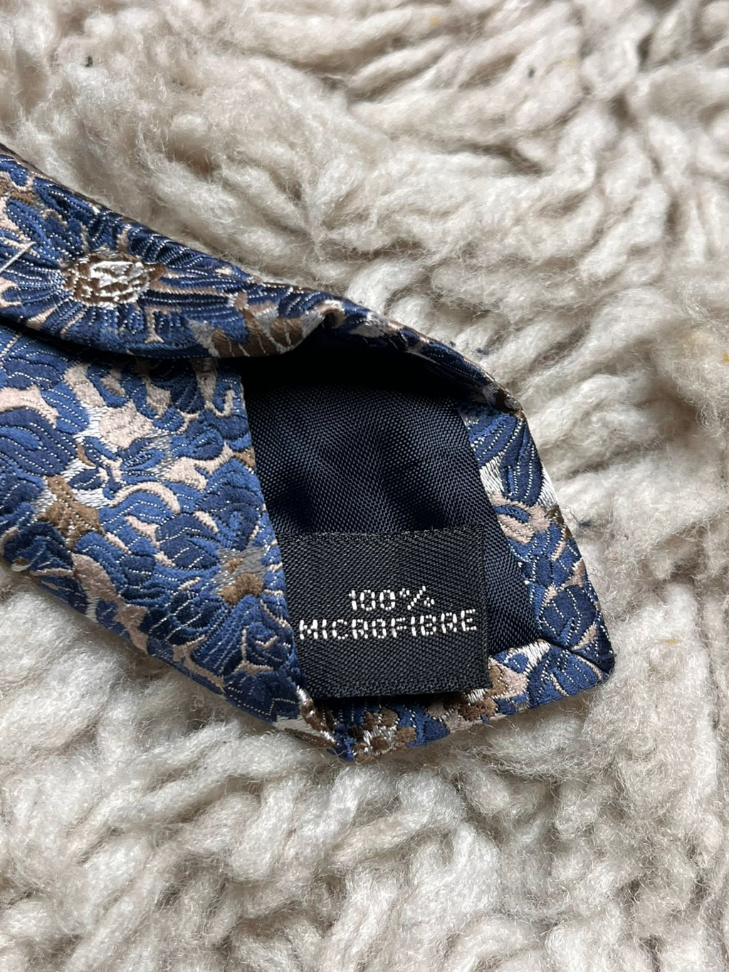 Zazzi Blue Gold Floral Daisy Pattern TIE