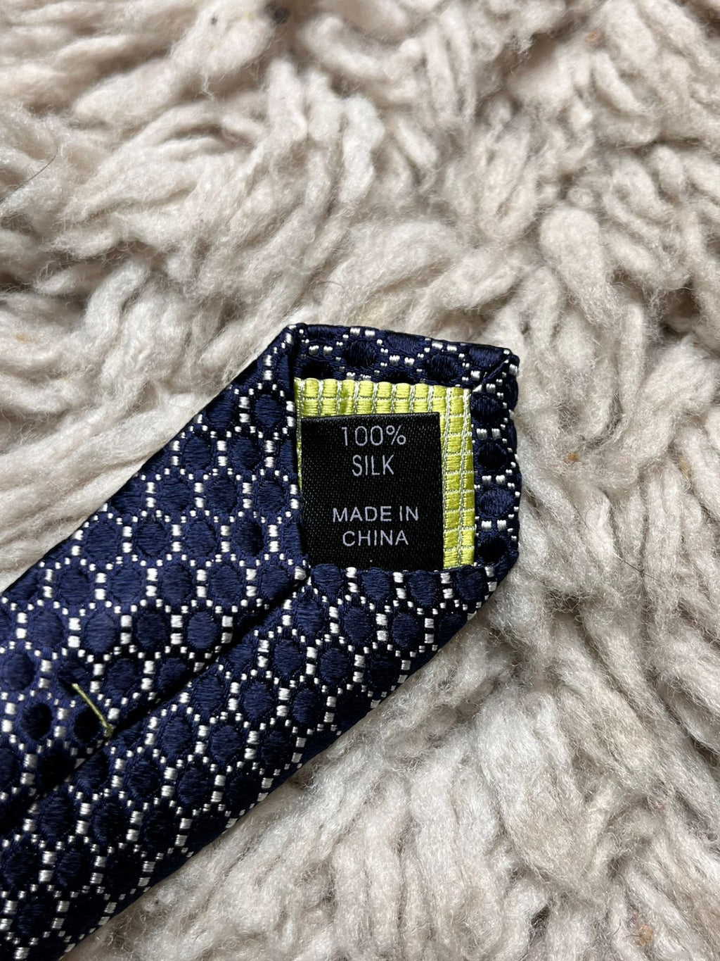 JEFF BANKS London Navy Blue Geometric Textured TIE