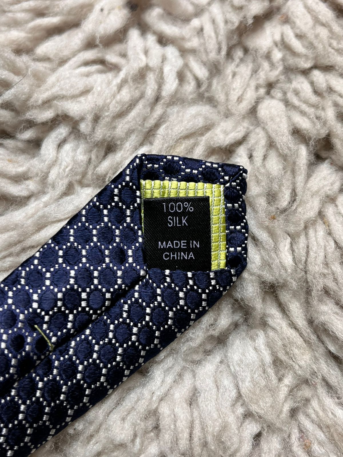 JEFF BANKS London Navy Blue Geometric Textured TIE