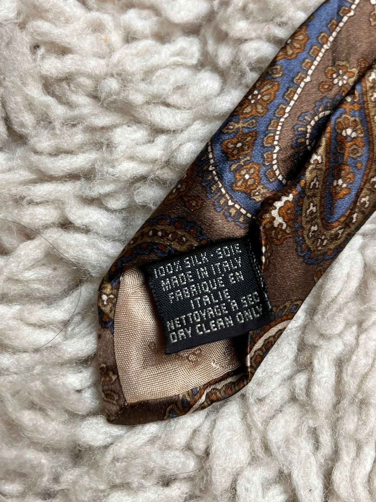 LUCA FRANZINI at Tie Rack Italy Brown Blue Floral Paisley TIE