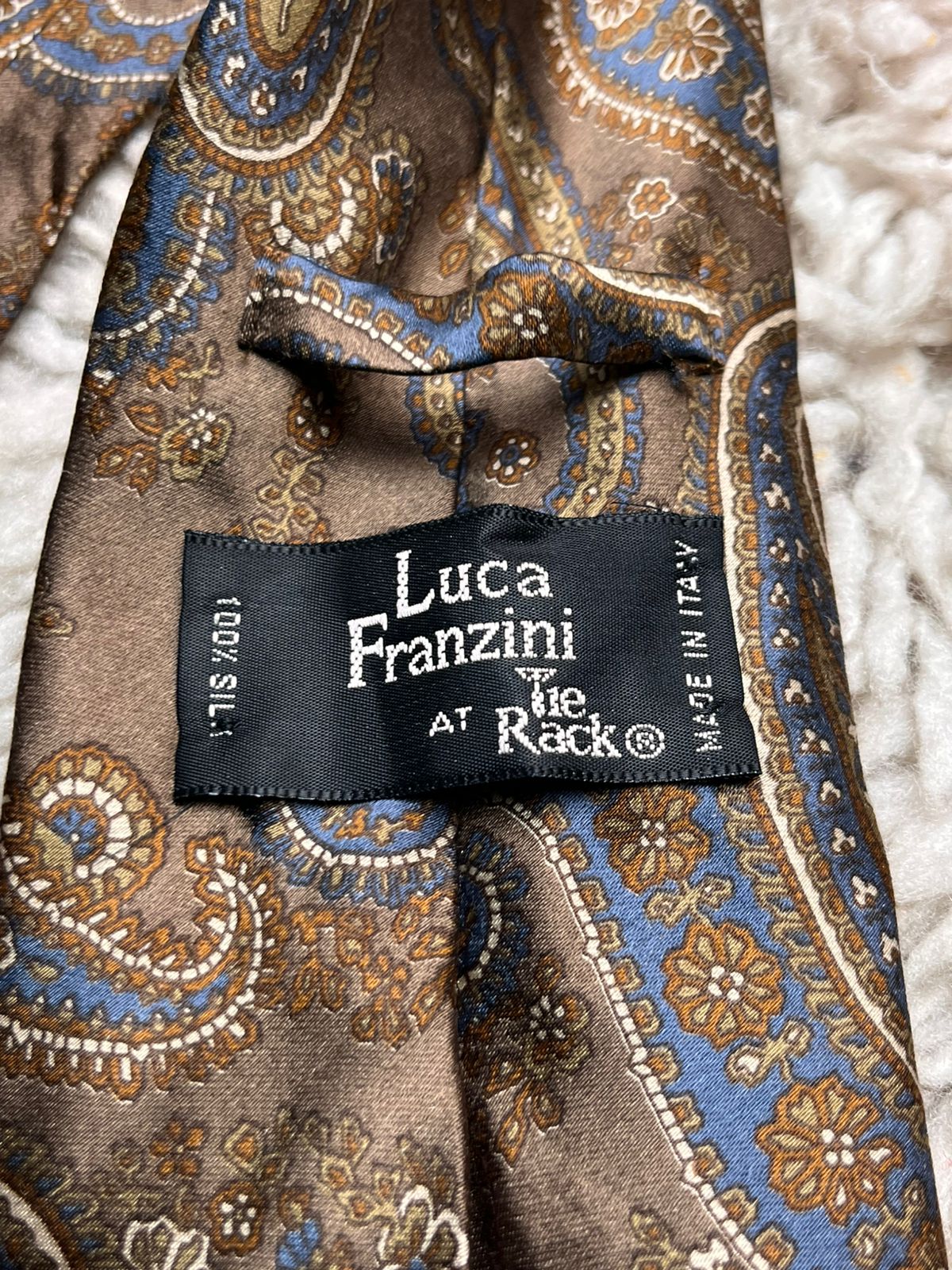 LUCA FRANZINI at Tie Rack Italy Brown Blue Floral Paisley TIE