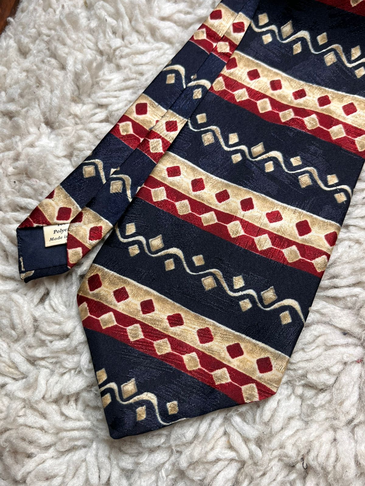 Burton Menswear Aztec Geometric Striped Polyester Tie