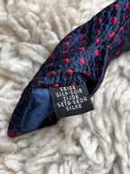 Derby Navy Blue Red Polka Dot Textured Weave TIE