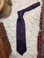 Derby Navy Blue Red Polka Dot Textured Weave TIE