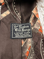 Vintage London Club Range Linton Yarn Brown Abstract Geometric TIE