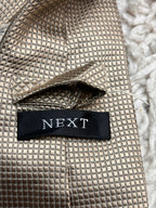 Next Champagne Gold Textured Micro Grid TIE