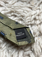Fletcher's Gallery Olive Green Gold Geometric Rectangles Vintage Style TIE