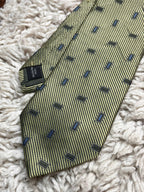 Fletcher's Gallery Olive Green Gold Geometric Rectangles Vintage Style TIE