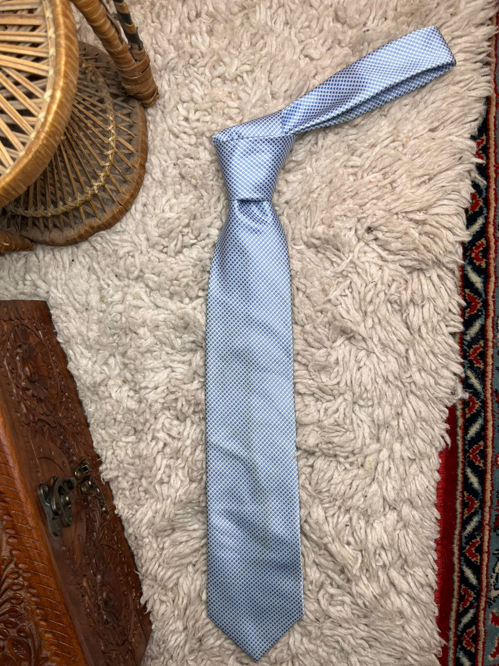 Comme Soie by Montagu Micro Dot Geometric Pattern TIE