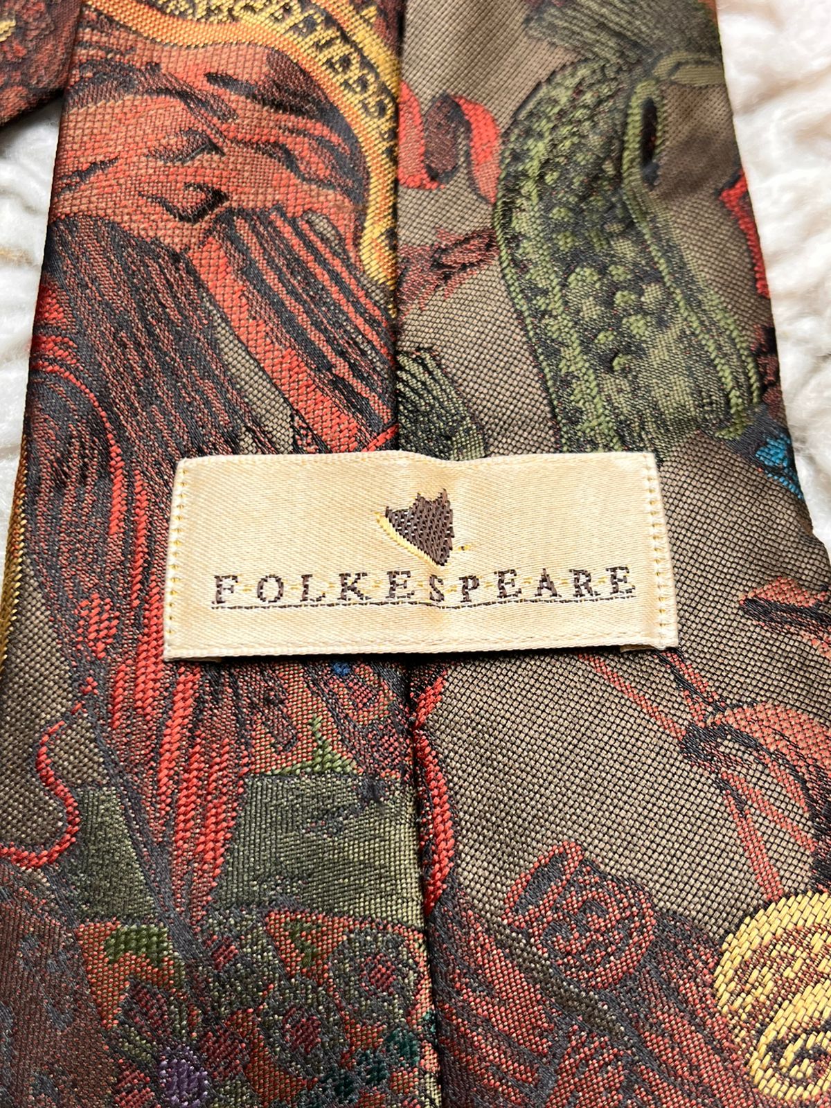 FOLKESPEARE Britain Abstract Equestrian Heraldic Pattern TIE