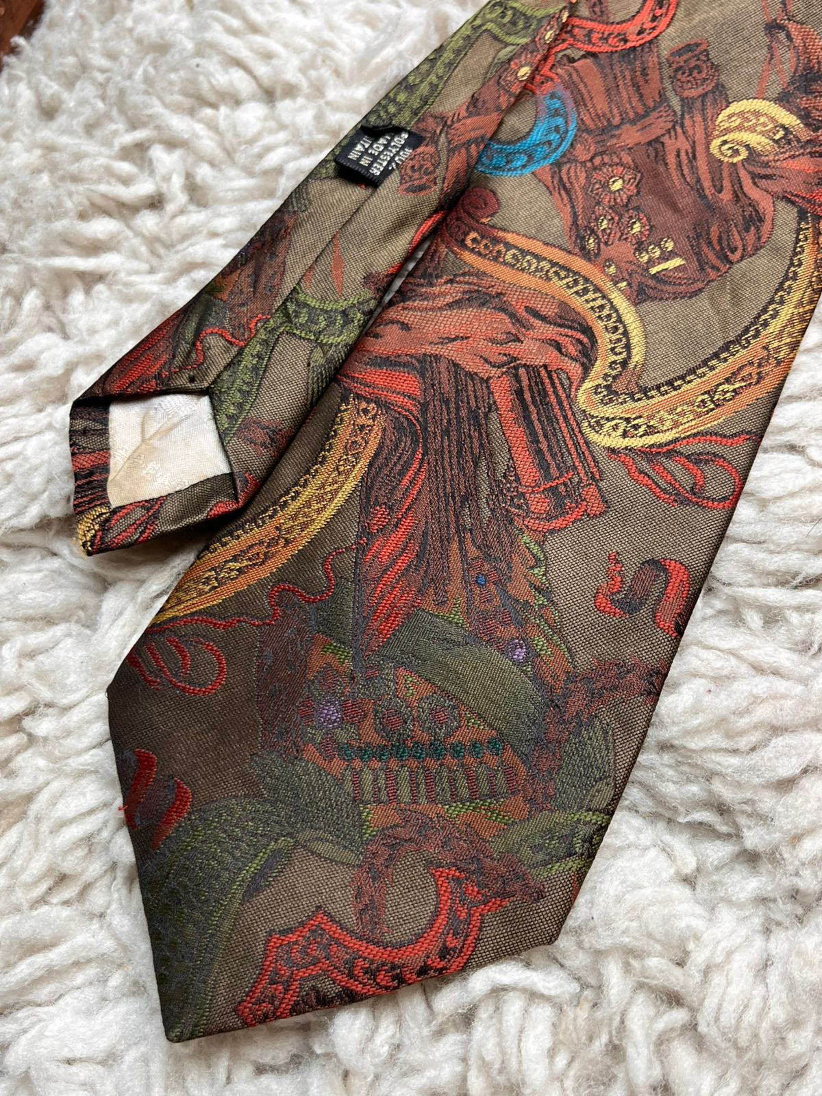 FOLKESPEARE Britain Abstract Equestrian Heraldic Pattern TIE