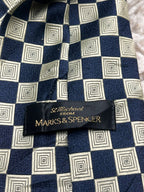 Vintage ST MICHAEL Marks & Spencer Geometric Squares Polyester TIE