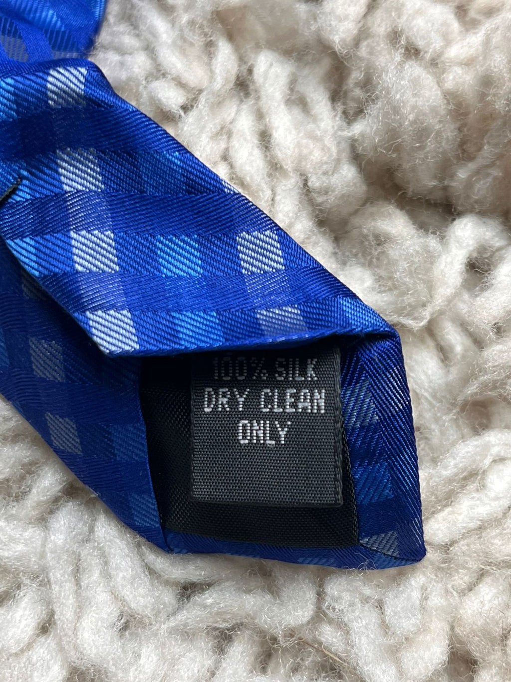 Gianni Ricci Blue Gingham Plaid Check Tie