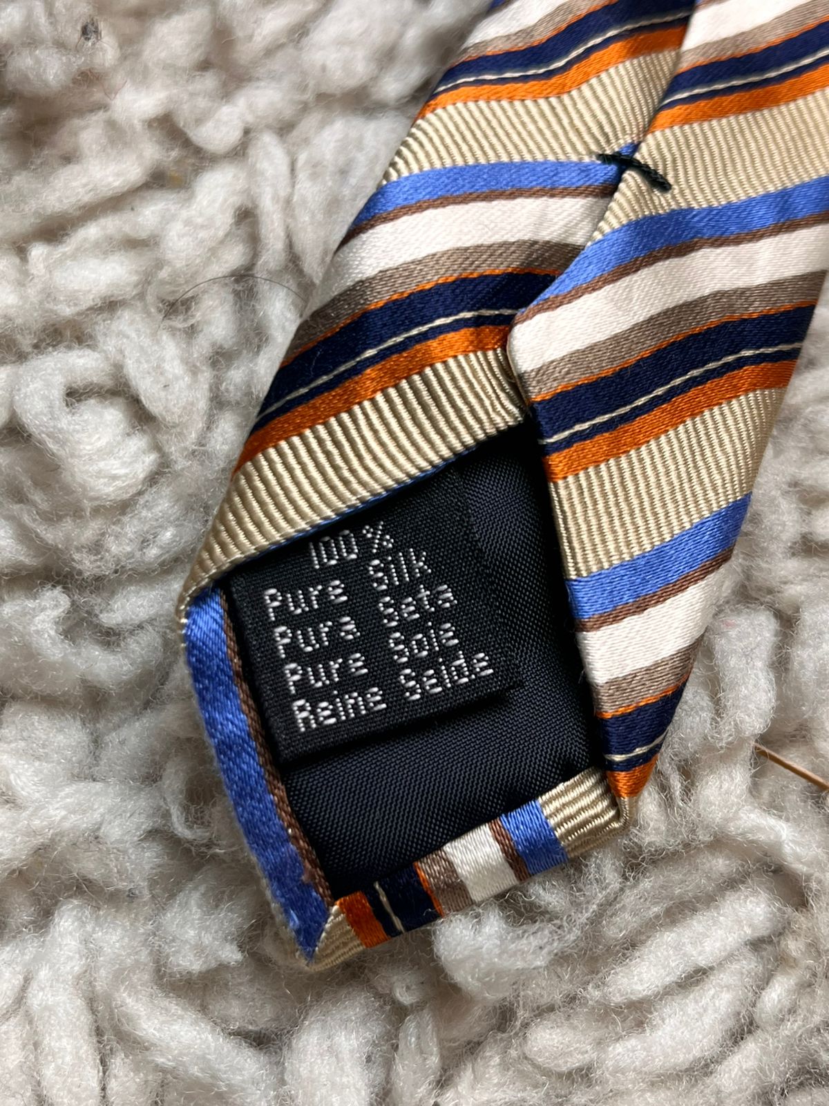 Zazzi Gold Orange Blue Striped Tie