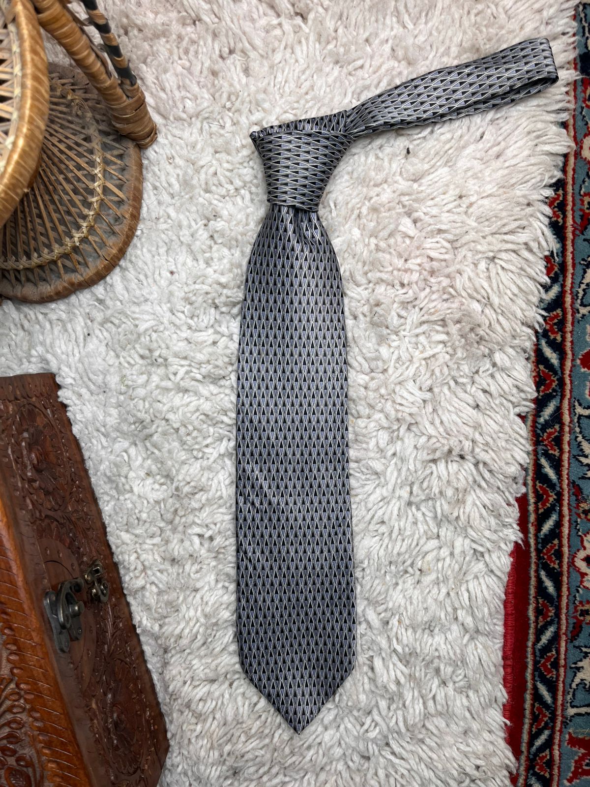 Rael Brook Geometric Diamond Pattern Tie