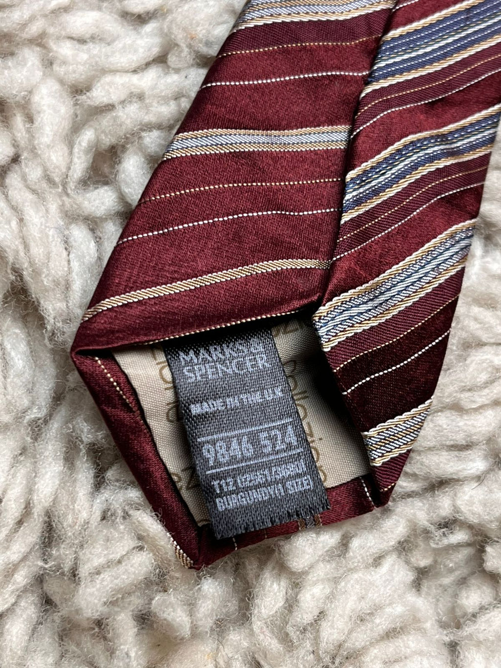 Marks & Spencer Collezione Burgundy Blend Striped TIE